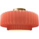Radiance Collection - Pleated Tier LED 14.5 inch Gloss Blush and Brushed Brass Semi-Flush Ceiling Light in Dedicated LED, 14.5W x 7.25H, Form+Finish+Function