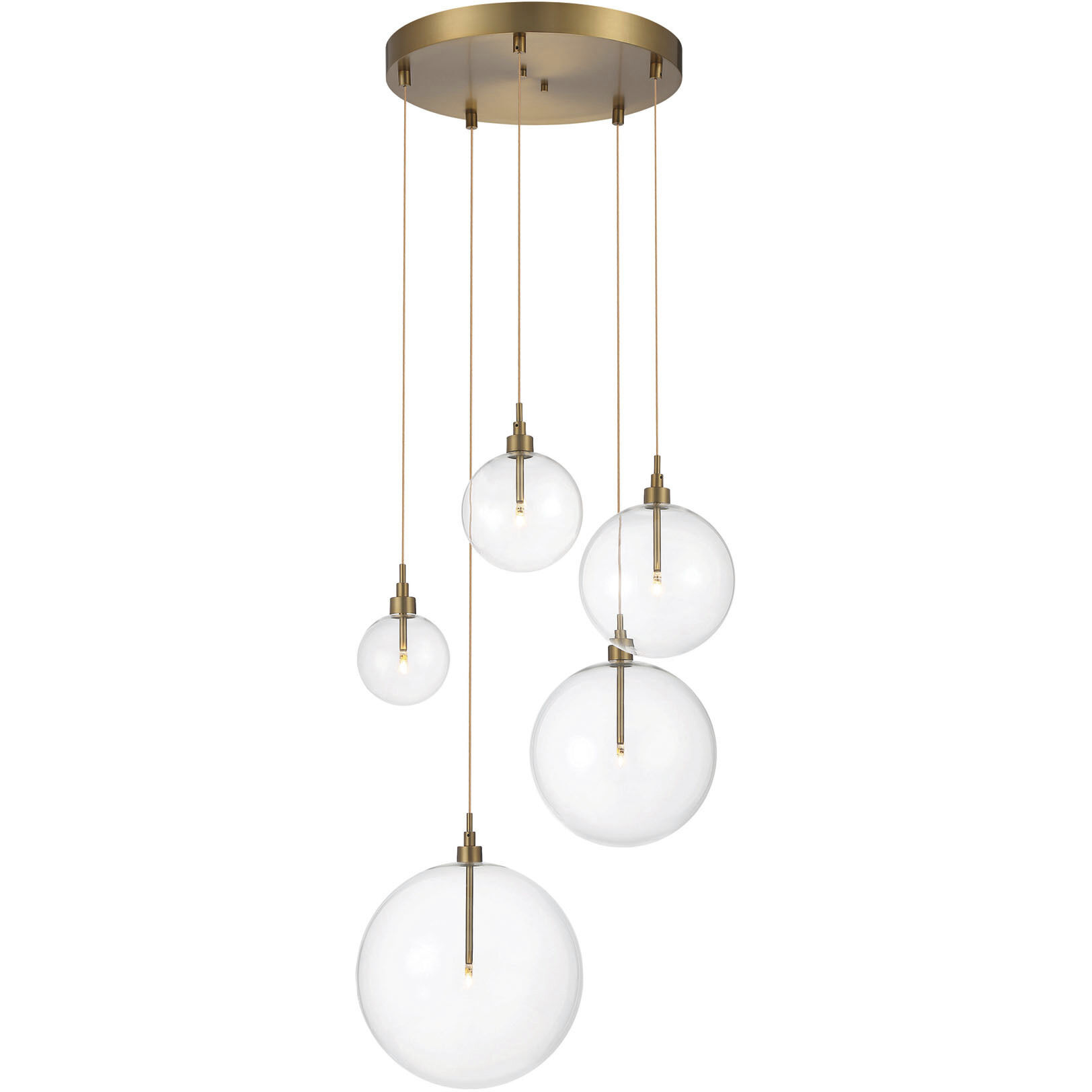 Modern LED 28 inch Natural Brass Pendant Ceiling Light