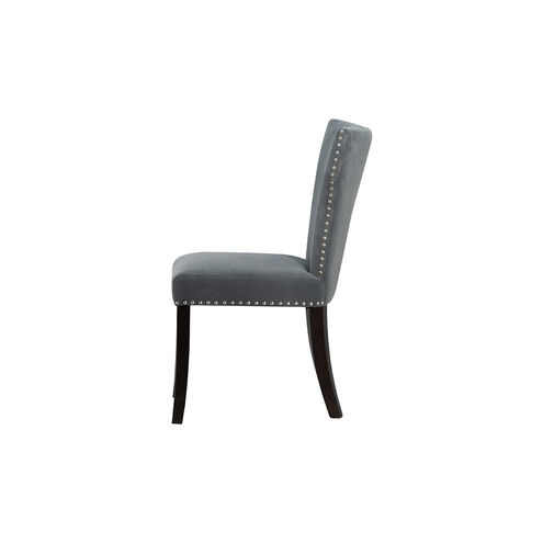 Upholstered Dark Brown/Silver Dining Chair
