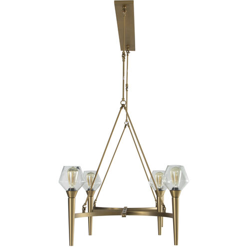 Kimbrell 6 Light 43.75 inch Matte Antique Brass / Clear Glass Chandelier Ceiling Light