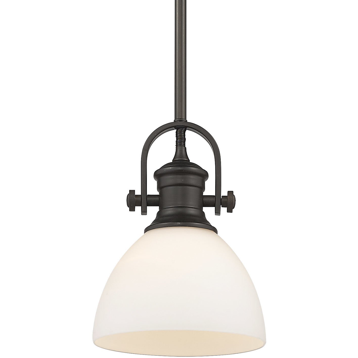 Yep Hines 1 Light 6.88 inch Rubbed Bronze Pendant Ceiling Light in Opal Glass