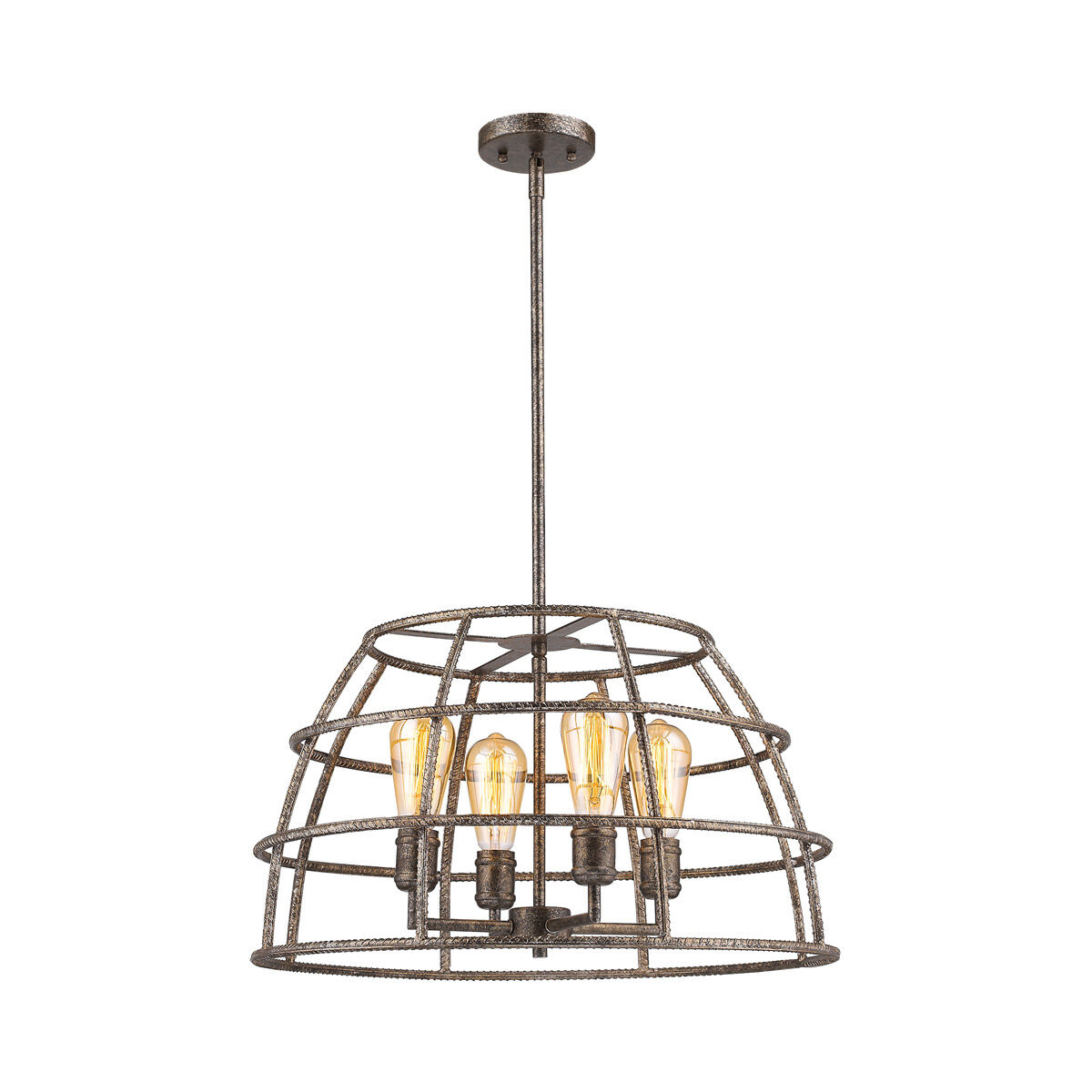 Rebarre 4 Light 22 inch Antique Silver Pendant Ceiling Light