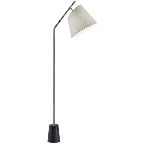 Dempsey 59 inch 100.00 watt Brushed Steel and Black Marble Floor Lamp Portable Light
