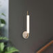 Wick 5.13 inch Vintage Brass Wall Sconce Wall Light in Vintage Brass and Travertine