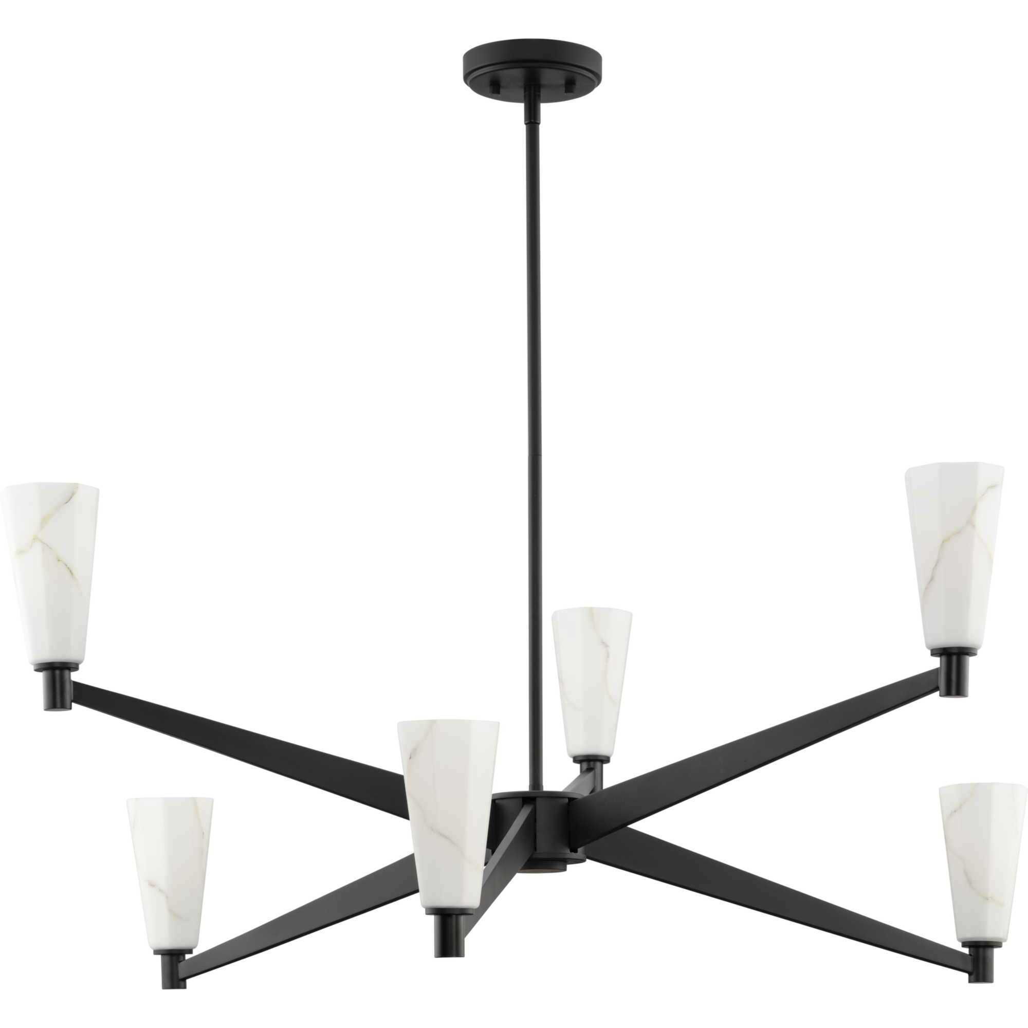 Tosca 6 Light 41 inch Matte Black Chandelier Ceiling Light, Design Series