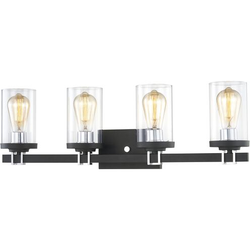 Holdfast 4 Light 28 inch Charcoal with Polished Chrome Vanity Light Wall Light