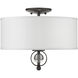 Cerchi 2 Light 15 inch Rubbed Bronze Flush Mount Ceiling Light