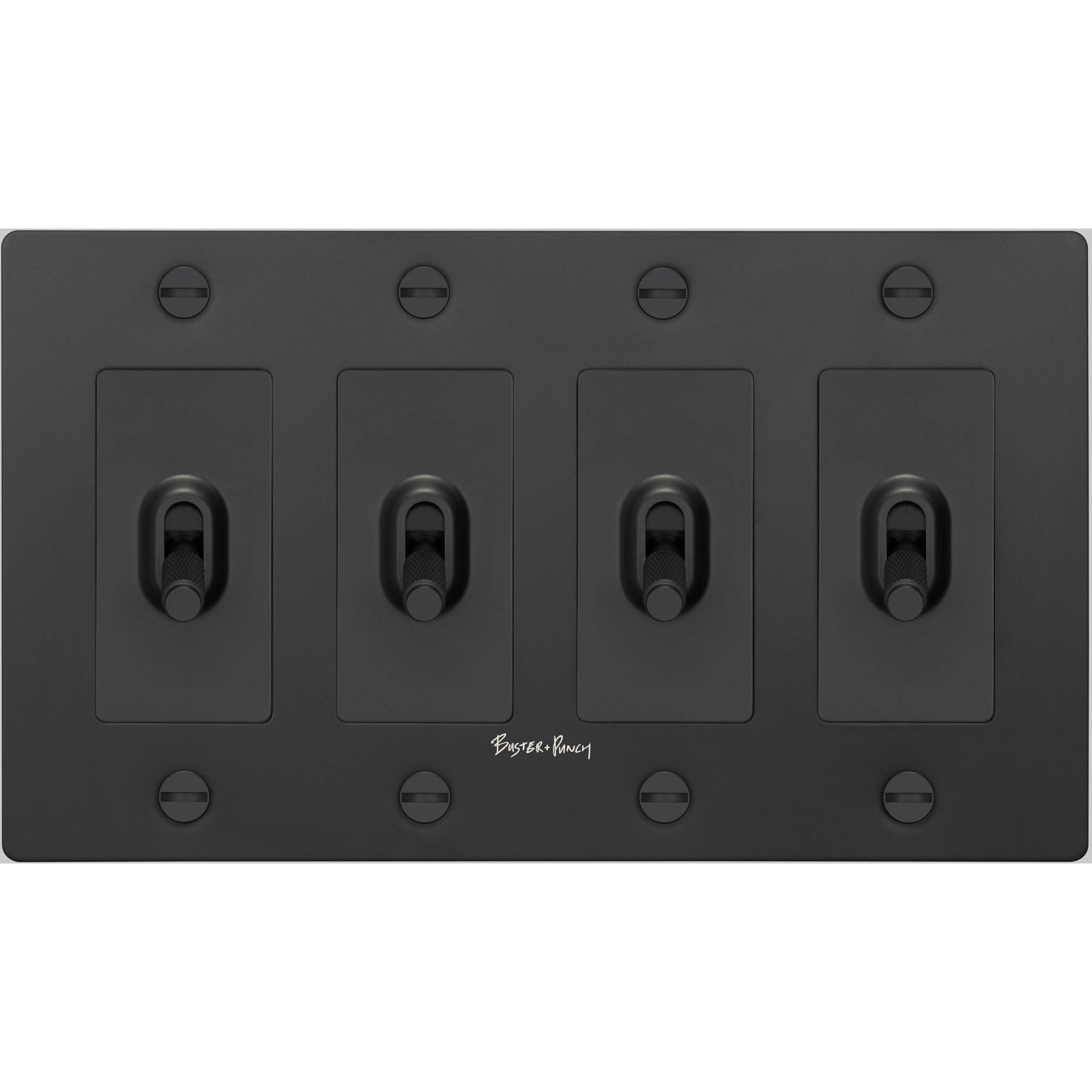 4G Toggle 120-277 Black Light Switch