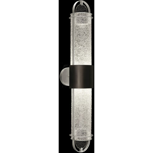 Bond Wall Sconce Wall Light in Diamond Blanket Studio Glass, Black/Silver