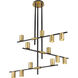 Calumet 12 Light 44 inch Matte Black and Olde Brass Chandelier Ceiling Light
