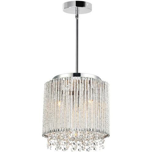 Claire 3 Light 10 inch Chrome Drum Shade Mini Pendant Ceiling Light