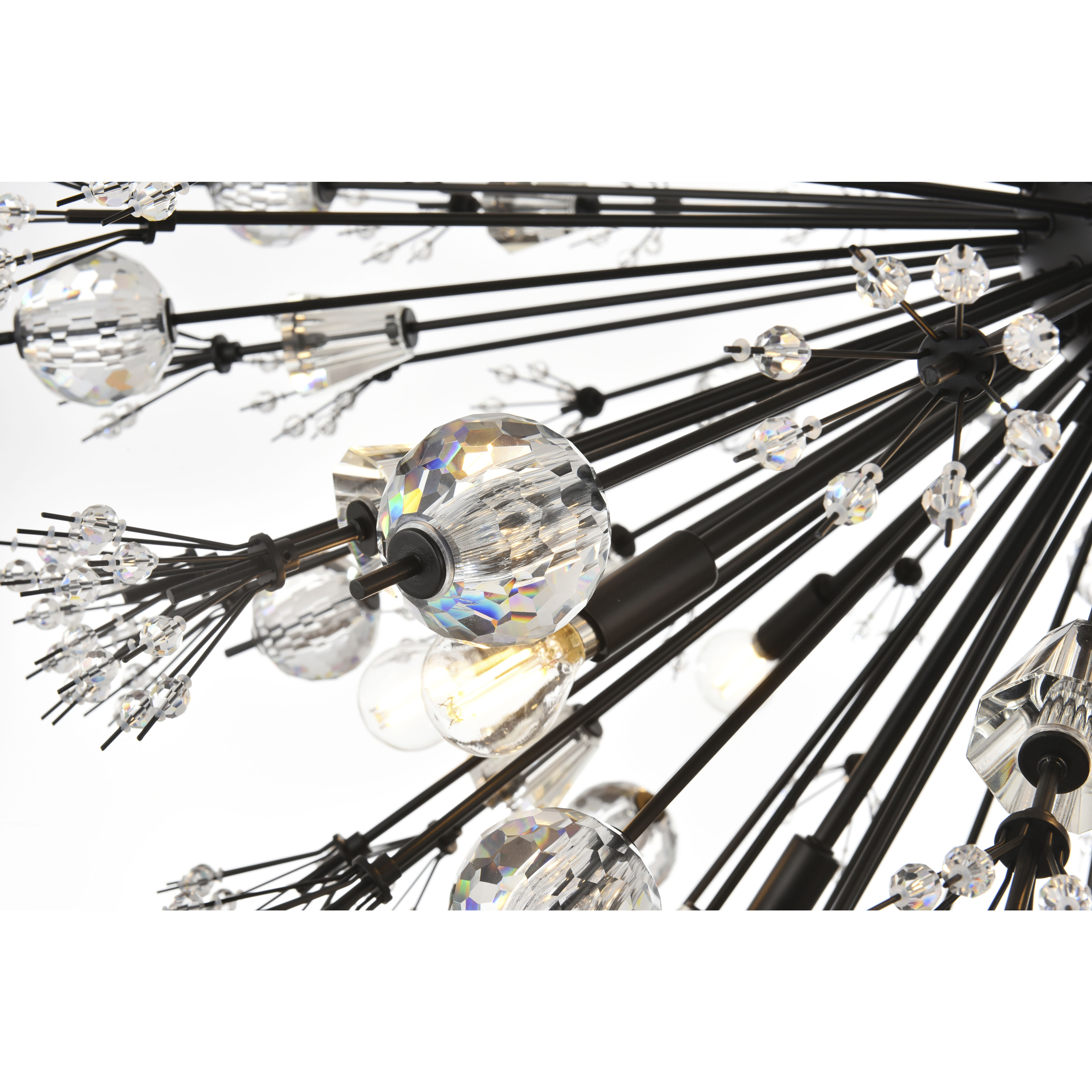Vera 90 Light 50 inch Black Chandelier Ceiling Light