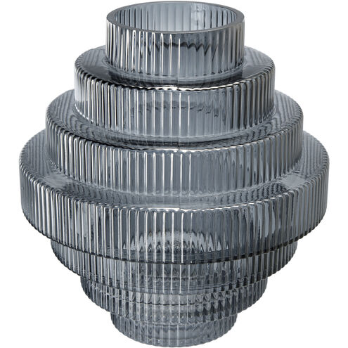 Ribbed Geometric 9.8 X 9.1 inch Vase in Smoke