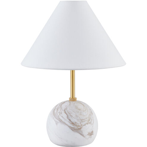 Jewel 16 inch 8.00 watt Aged Brass Table Lamp Portable Light