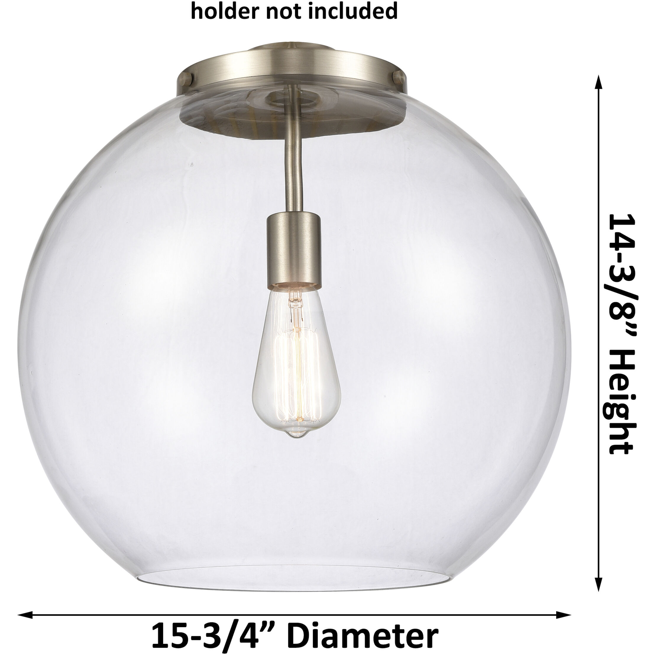 Ballston Athens 1 Light 15.75 inch Brushed Satin Nickel Pendant Ceiling Light in Incandescent, Seedy