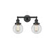 Franklin Restoration Beacon 2 Light 17 inch Matte Black Bath Vanity Light Wall Light in Clear Glass, Franklin Restoration