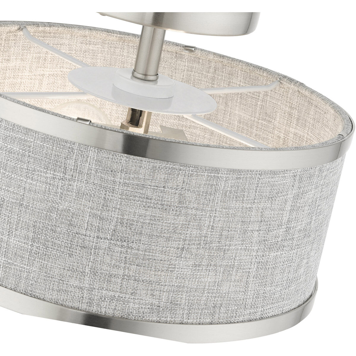 Park Ridge 2 Light 11 inch Brushed Nickel Semi Flush Ceiling Light