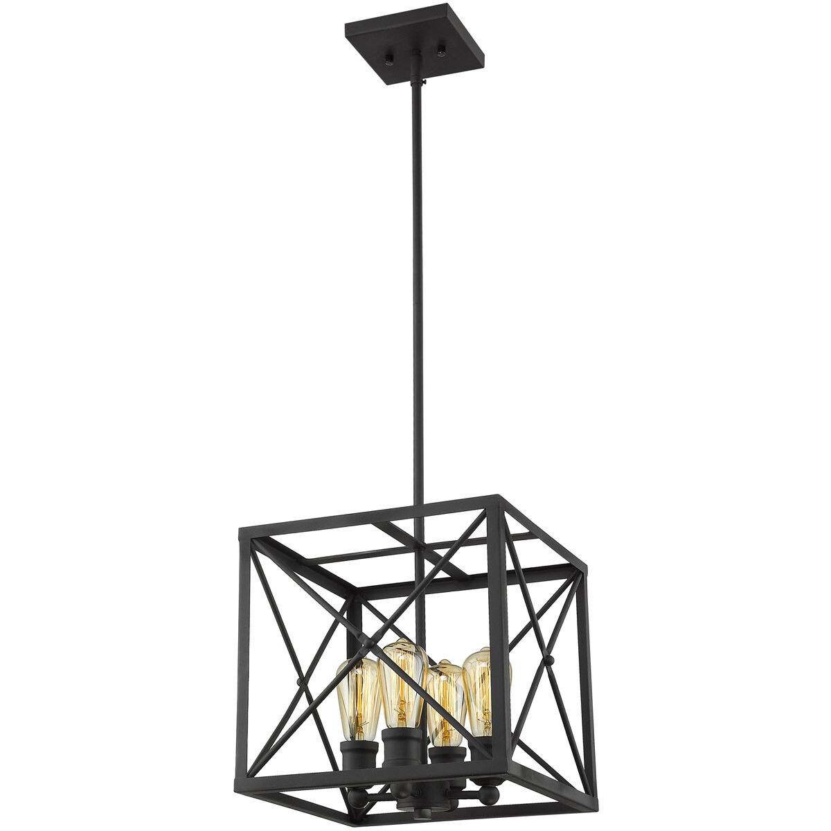 Brooklyn 4 Light 13 inch Matte Black Pendant Ceiling Light