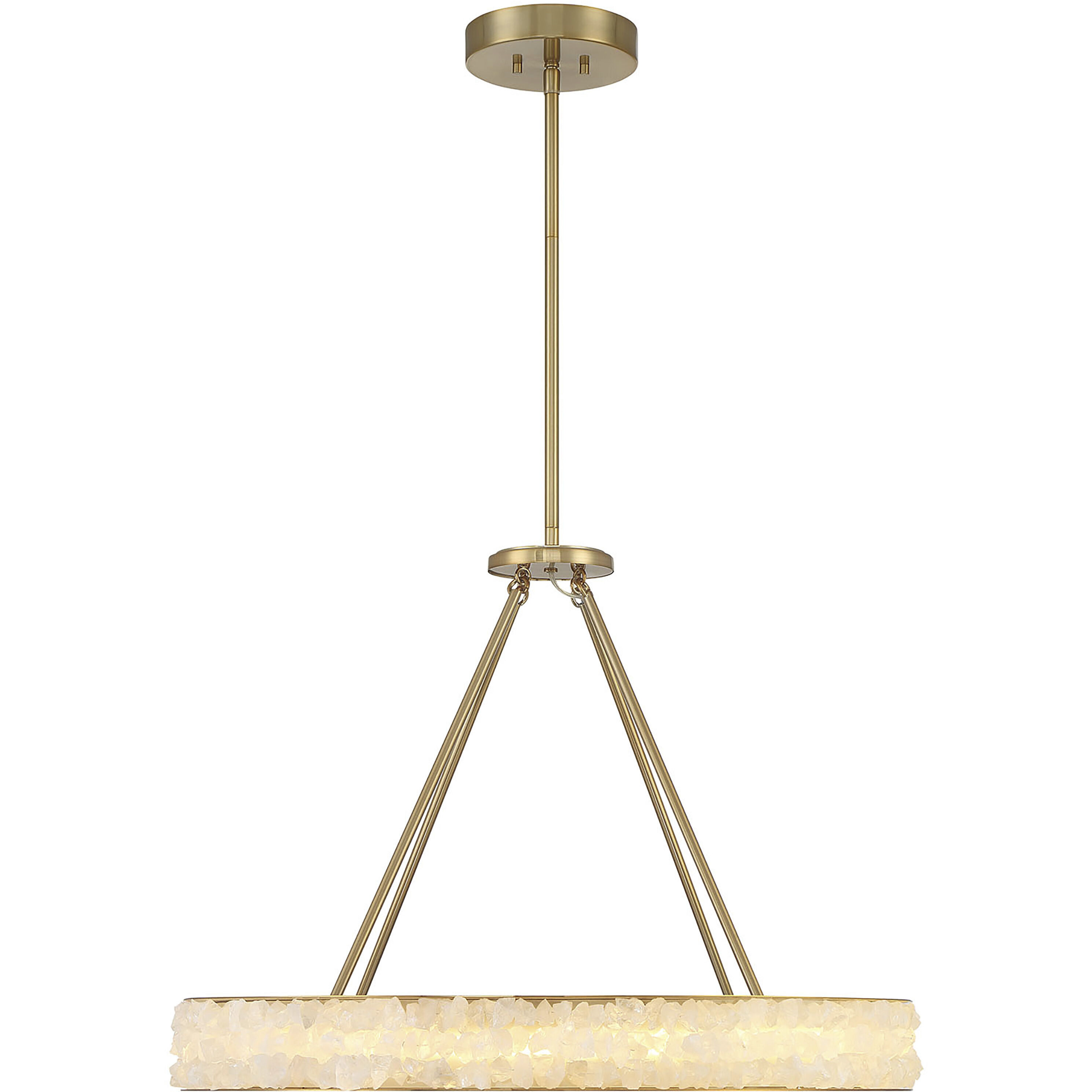 Divinely LED 29 inch Celeste Brass Chandelier Ceiling Light