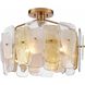 Strata 6 Light 23.75 inch Lacquered Gold Semi Flush Ceiling Light