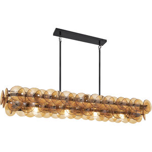 Loren 4 Light 54 inch Gunmetal Linear Pendant Ceiling Light