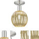Preston 1 Light 7 inch Brushed Satin Nickel Semi-Flush Mount Ceiling Light in Mercury Glass