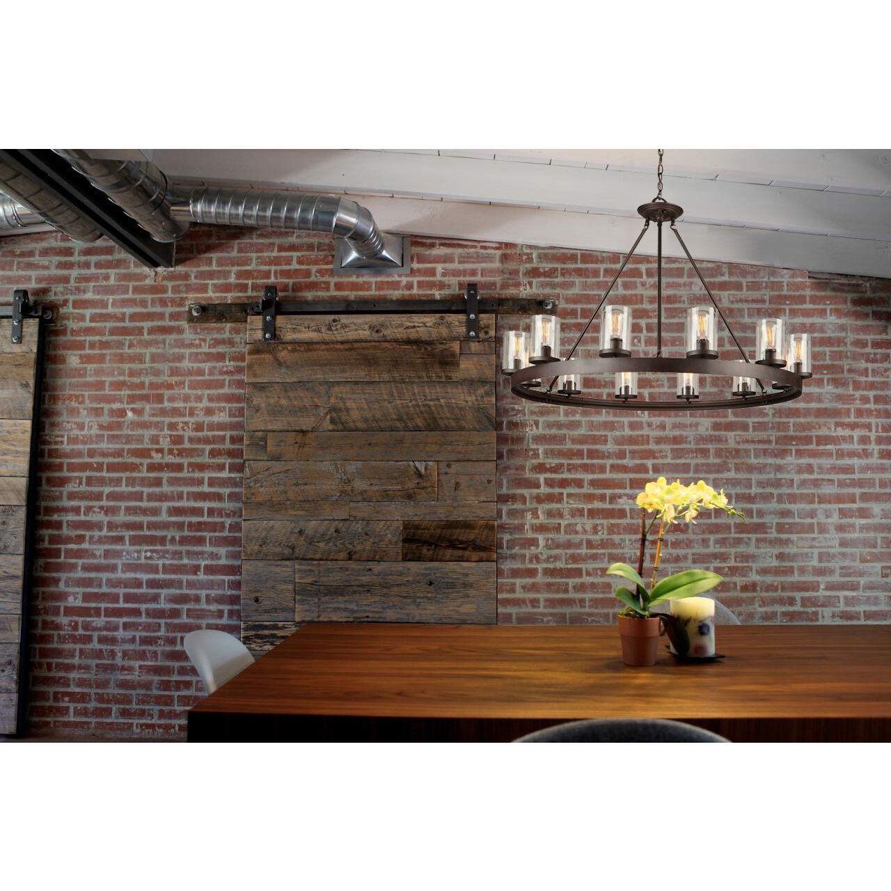 Menlo Park 12 Light 41.5 inch Oil Rubbed Bronze Up Chandelier Ceiling Light