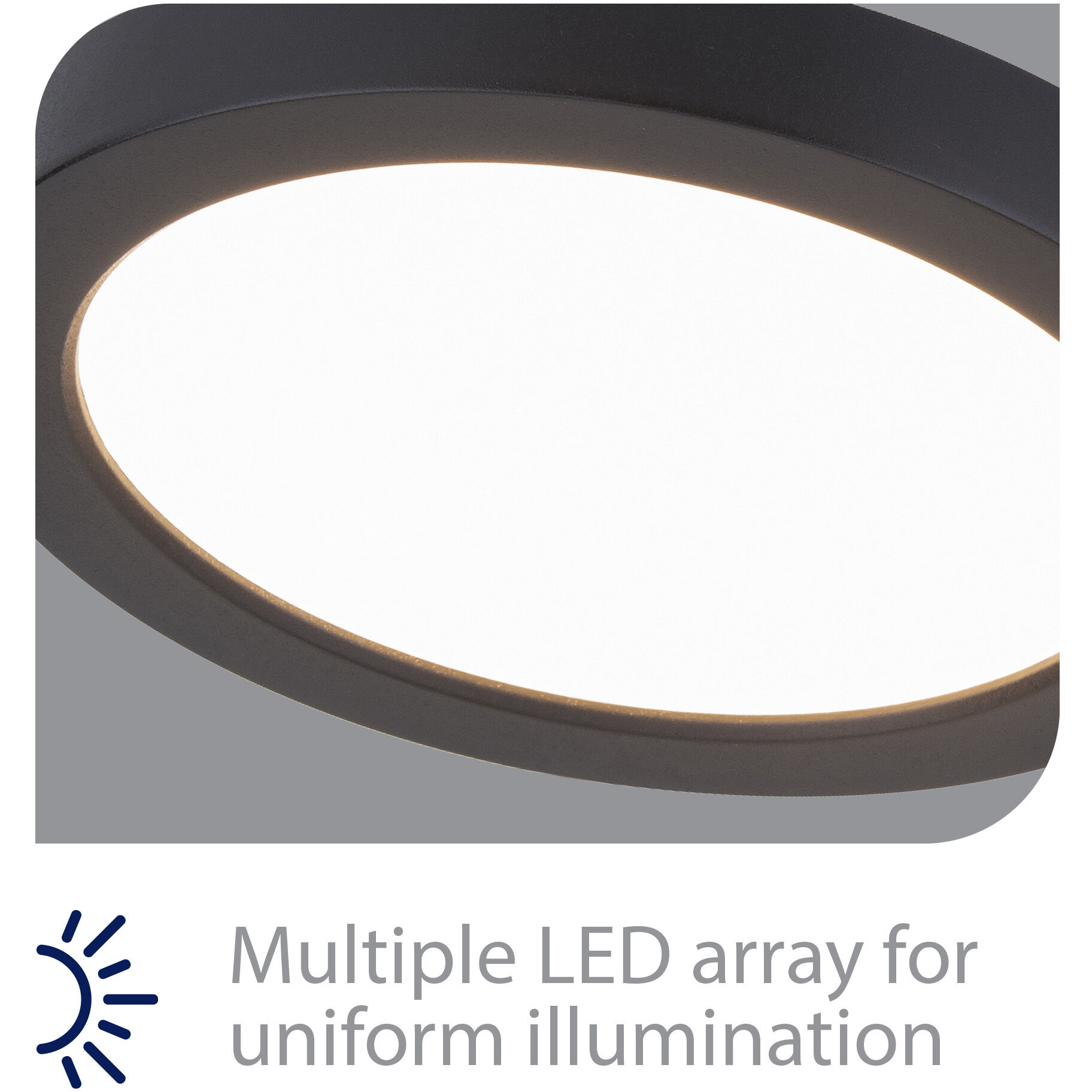 Round LED 5.25 inch Black Flush Mount Ceiling Light in 3500K, 1, WAC Limited