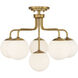 Marco 6 Light 24 inch Warm Brass Semi-Flush Ceiling Light, Essentials