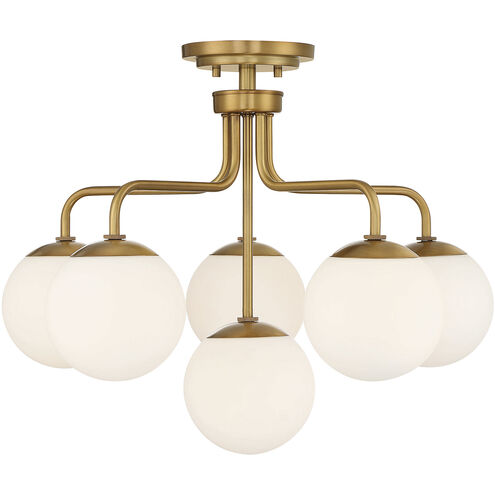 Marco 6 Light 24 inch Warm Brass Semi-Flush Ceiling Light, Essentials