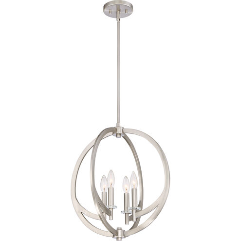 Orion 4 Light 18 inch Brushed Nickel Pendant Ceiling Light