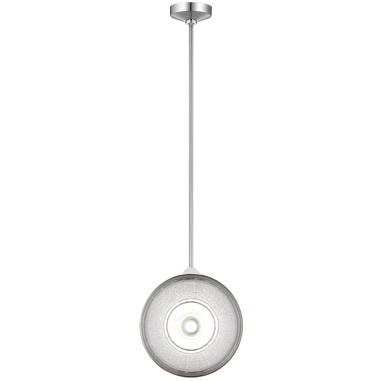 Waterford Copper Coast LED 15 inch Polished Nickel Karo and Olive Cut Pendant Ceiling Light