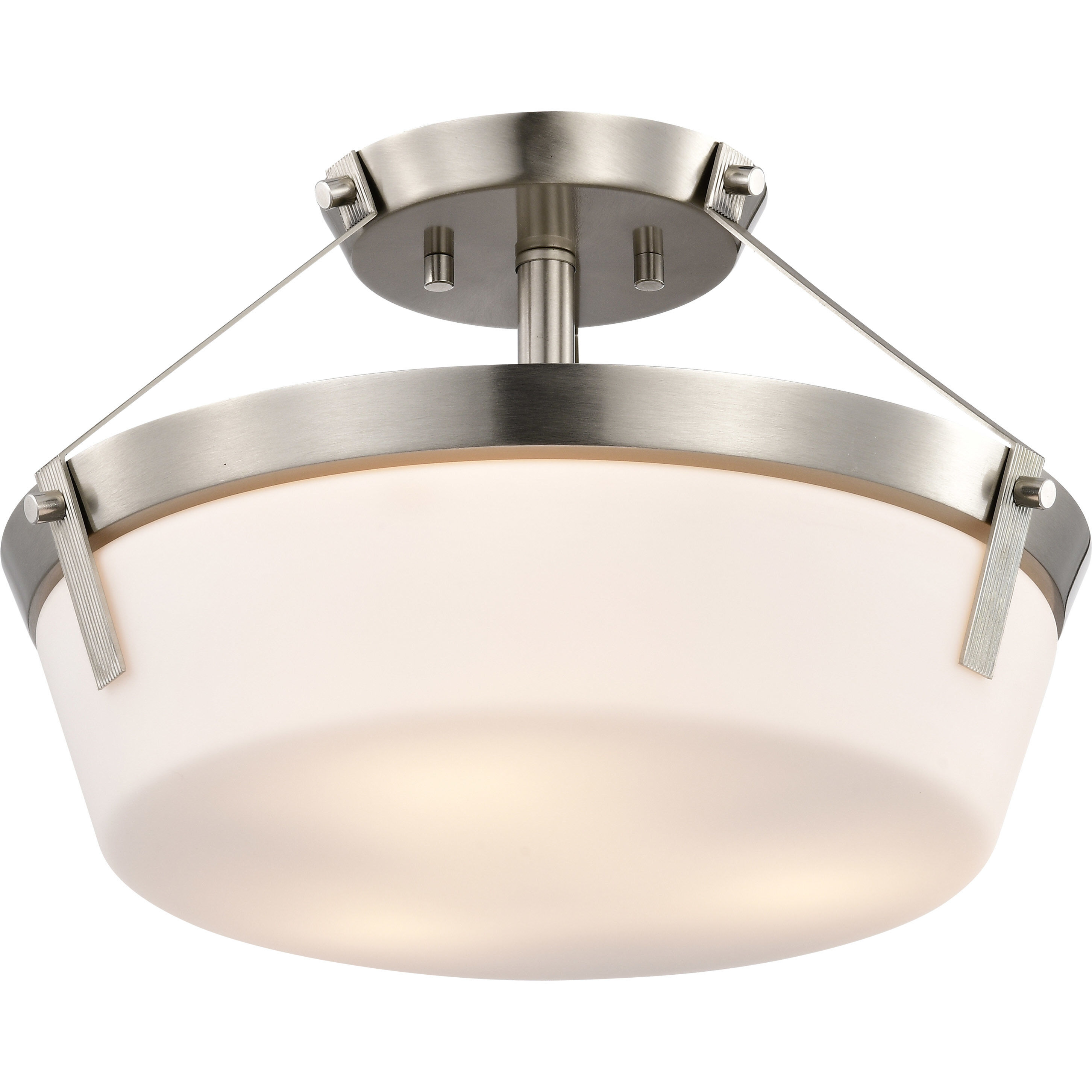 Rowen 3 Light 14.63 inch Brushed Nickel Semi Flush Mount Ceiling Light