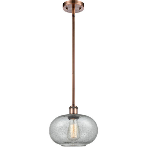 Ballston Gorham 1 Light 9.5 inch Antique Copper Pendant Ceiling Light in Charcoal Glass, Ballston