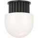 Chapman & Myers Nolan LED 8 inch Bronze Flush Mount Ceiling Light in White Glass