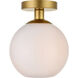 Huntington 1 Light 8 inch Brass Flush Mount Ceiling Light