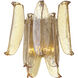 Regent Wall Sconce Wall Light in Amber Crackled Glass