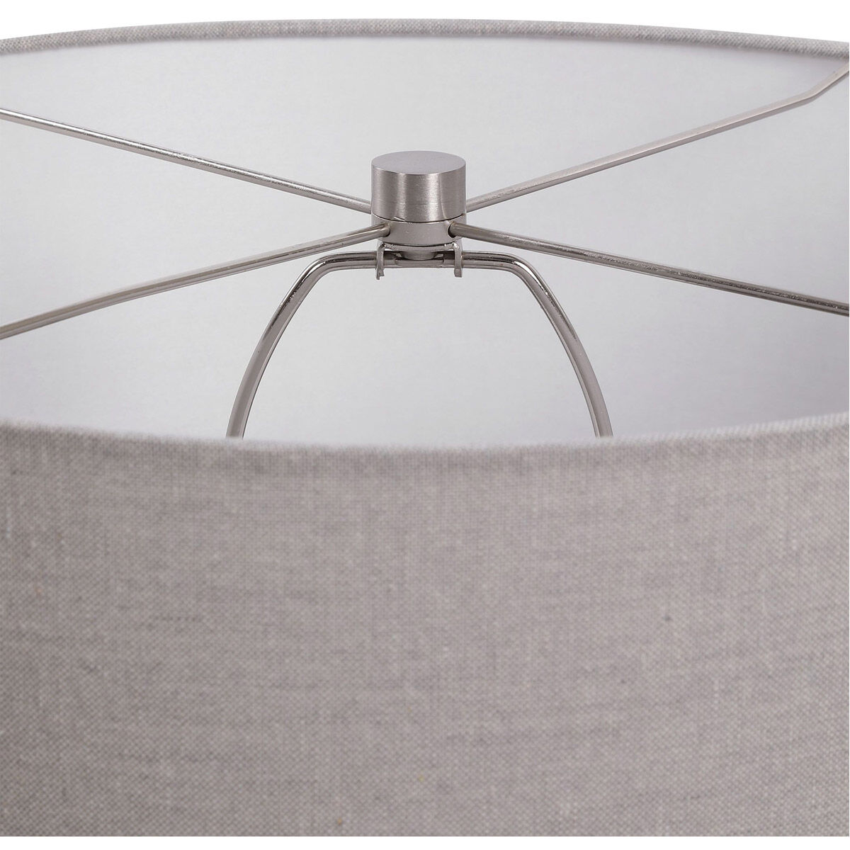 Pikes 26 inch 150.00 watt Stone-Ivory and Taupe Glaze with Brushed Nickel Table lamp Portable Light