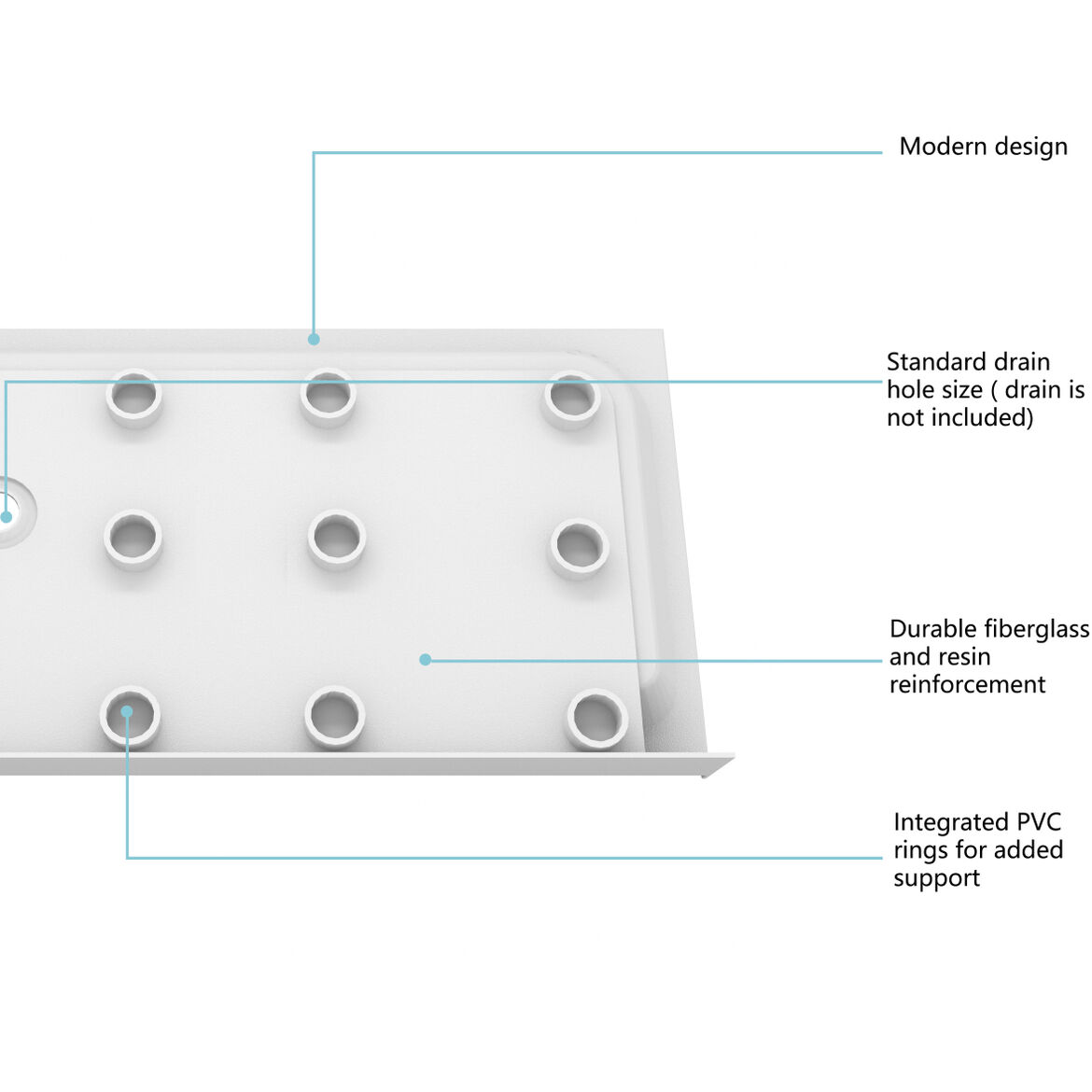 Laredo Glossy White Shower Base