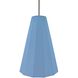 Radiance Collection - Fluted Pendant Ceiling Light in Polished Chrome, Dedicated LED, Rigid Stem, Sky Blue, 9W x 13H, Form+Finish+Function