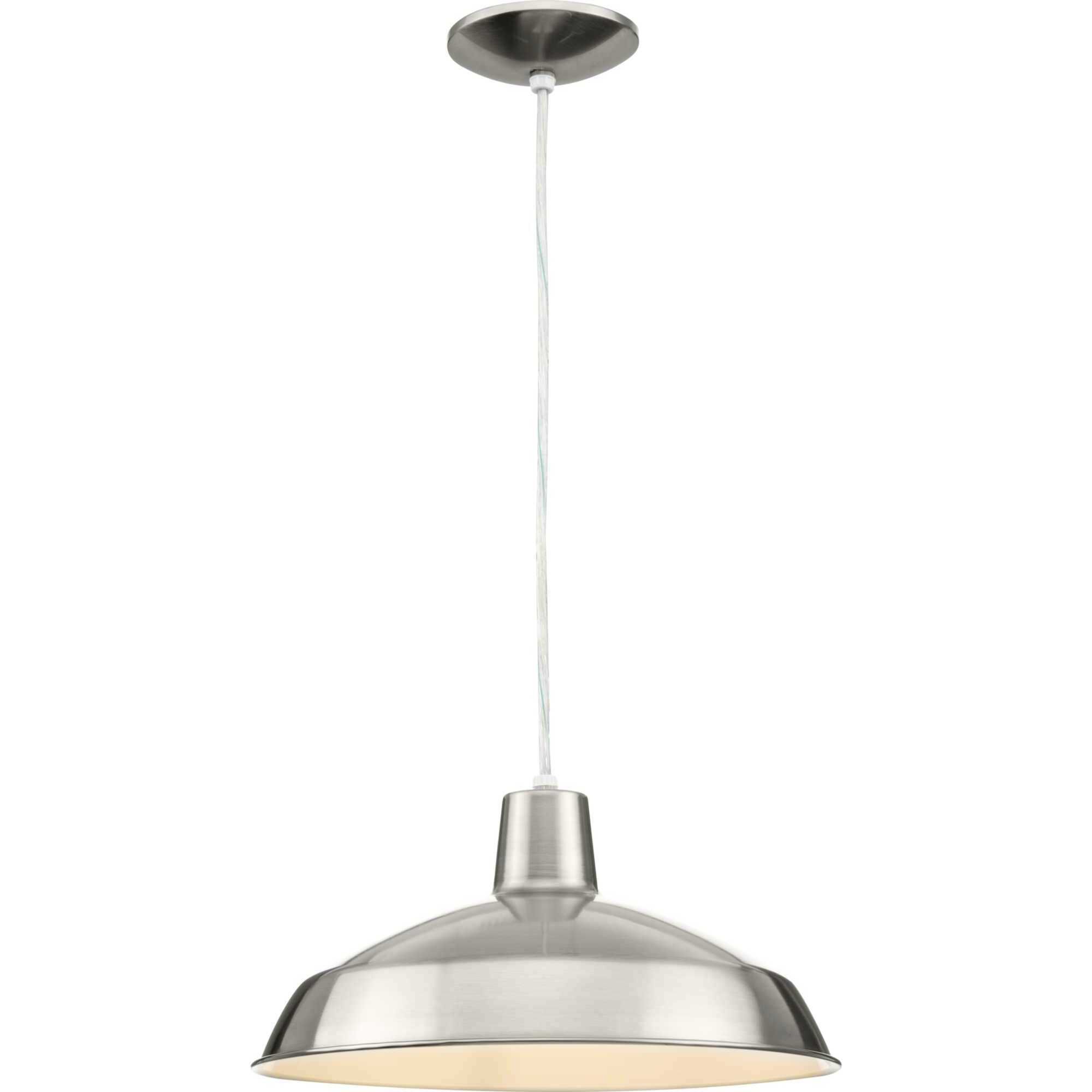 Metal Shade LED Brushed Nickel Pendant Ceiling Light, Progress LED