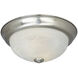Decorative 2 Light 11 inch Satin Platinum Flushmount Ceiling Light in White Alabaster, Small