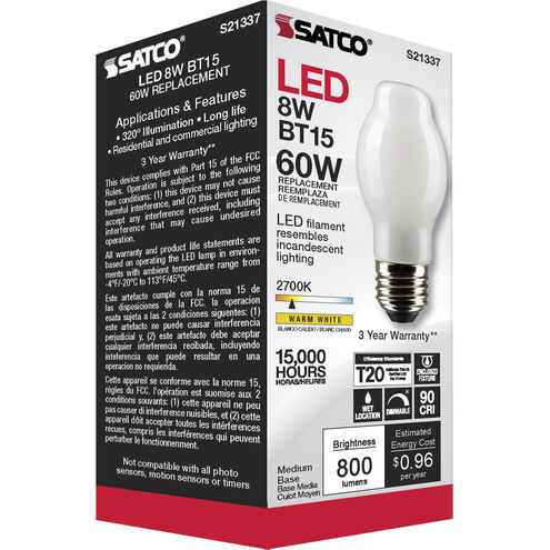 Lumos LED Medium Medium 8.00 watt 2700K LED Filament