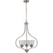 Neighborhood Serene 3 Light 22.5 inch Brushed Polished Nickel Foyer Light Ceiling Light in Clear Seeded, Neighborhood Collection