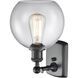 Ballston Athens LED 8 inch Matte Black Sconce Wall Light in Clear Glass, Ballston