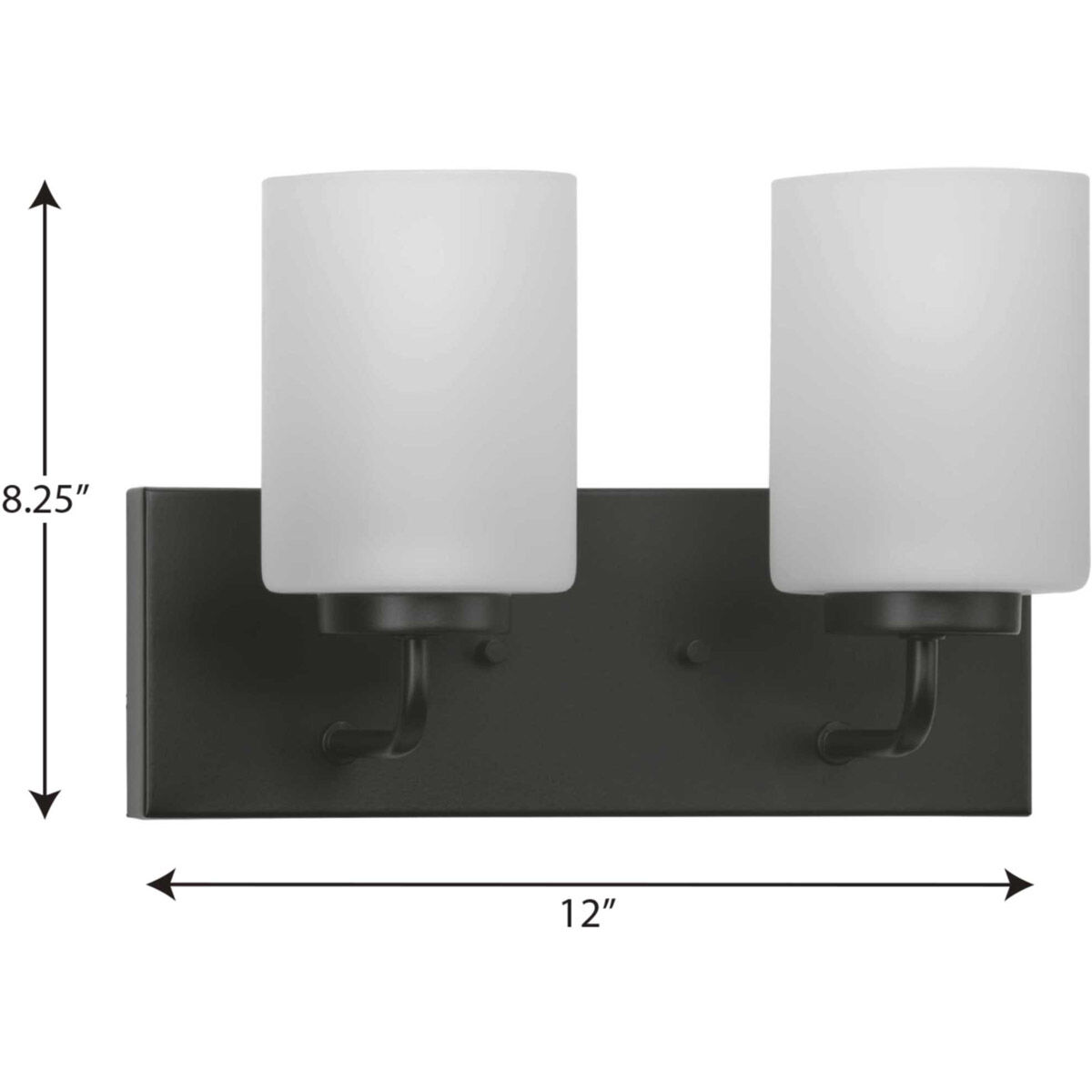 Merry 2 Light 12 inch Matte Black Bath Vanity Wall Light