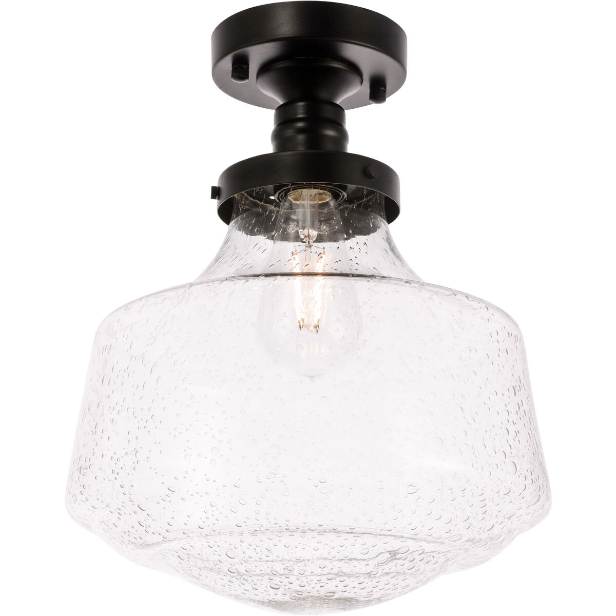 Lyle 1 Light 11 inch Black Flush Mount Ceiling Light