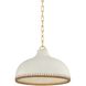 Southfields 1 Light 16.25 inch Aged Brass/Ceramic Cream Pebble Pendant Ceiling Light