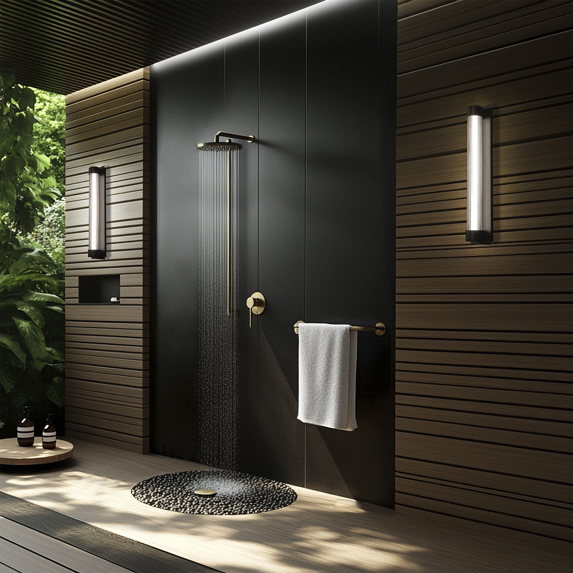 Chyzel LED 18 inch Black Outdoor Wall Lighting in 2700K