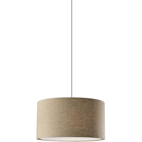 Harvest 1 Light 20 inch Natural Textured Fabric Drum Pendant Ceiling Light, Large